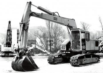 pelleteuse en noir et blanc