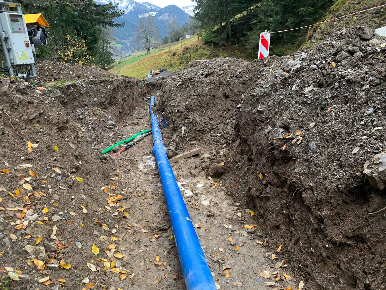 Photo de travaux de VRD en montagne